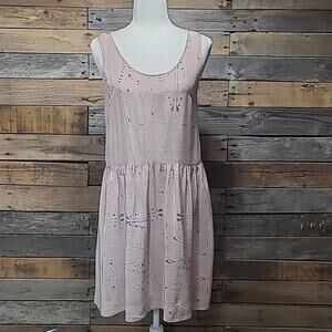 Morgan Carper Anthropologie Silk Drop Waist Babydoll Scoop Neck Sleeveless Dress